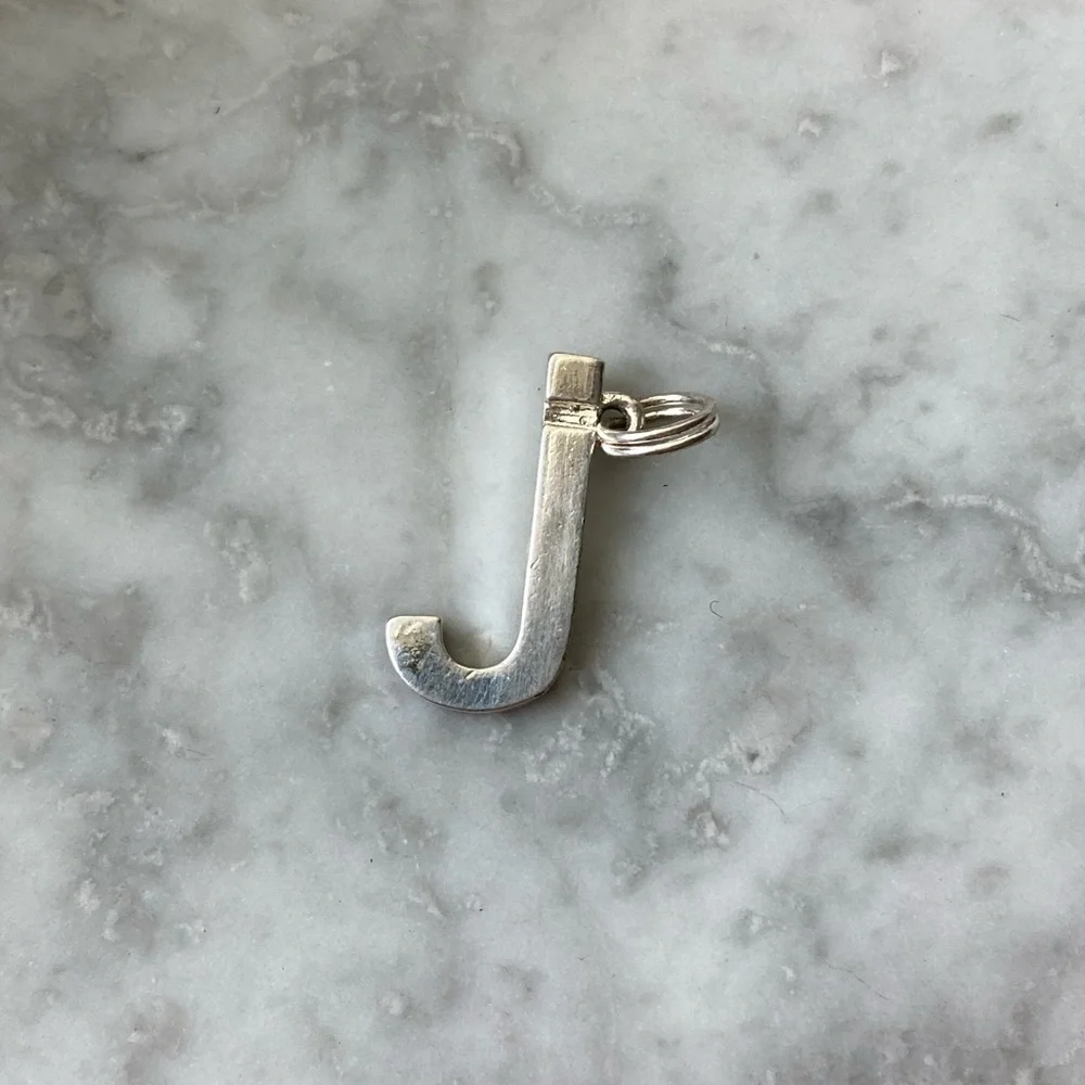 J Sterling Silver Charm